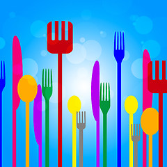 Image showing Food Knives Means Knife Blue And Utensil