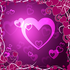 Image showing Heart Red Represents Valentines Day And Backdrop