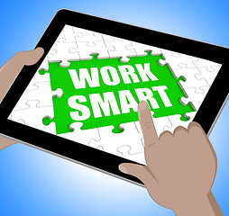 Image showing Work Smart Tablet Means Employee Productivity And Efficiency