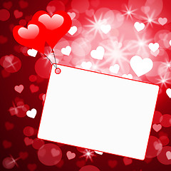 Image showing Copyspace Tag Represents Valentine\'s Day And Card