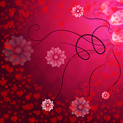 Image showing Hearts Background Indicates Valentine Day And Affection