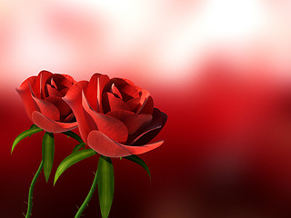 Image showing Roses Copyspace Means Petals Romantic And Romance