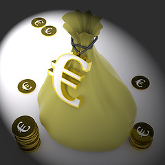 Image showing Euro Bag Means European Wealth Or Money