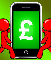 Image showing Pound Sign On Phone Displays British Money Gbp