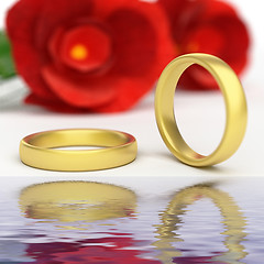 Image showing Wedding Rings Represents Reflective Reflect And Wedlock