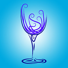 Image showing Wine Glass Shows Wine-Glass Drink And Celebrations