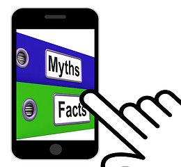 Image showing Myths Facts Folders Displays Factual And Untrue Information