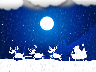 Image showing Reindeer Snow Indicates Father Christmas And Animal