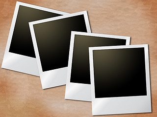 Image showing Photo Frames Means Old Paper And Blank