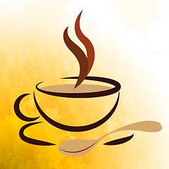 Image showing Coffee Beverage Represents Caffeine Cafe And Cafeteria