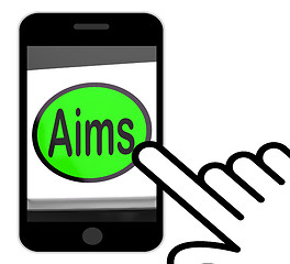 Image showing Aims Button Displays Targeting Purpose And Aspiration