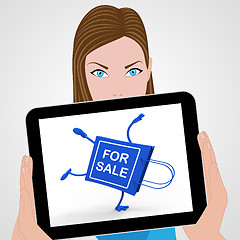 Image showing Handstand For Sale Shopping Bag Displays Selling Sold Offer
