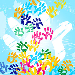 Image showing Color Handprints Means Child Human And Watercolor