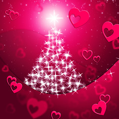 Image showing Xmas Tree Shows Valentine\'s Day And Festive