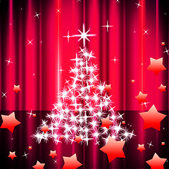 Image showing Xmas Tree Represents Theater Stage And Broadway