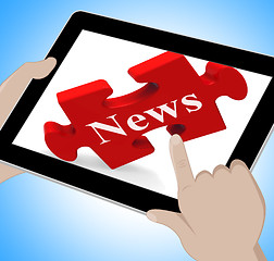 Image showing News Tablet Means Web Headlines Or Bulletin