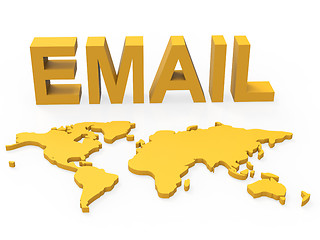 Image showing World Email Shows Send Message And Earth