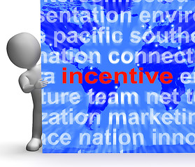 Image showing Incentive Word Cloud Sign Shows Bonus Inducement Reward