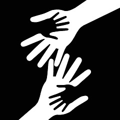 Image showing Holding Hands Indicates Black Together And Kid