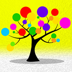 Image showing Circles Tree Shows Ring Environmental And Yellow