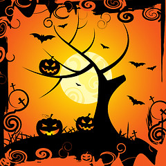Image showing Halloween Tree Means Trick Or Treat And Celebration