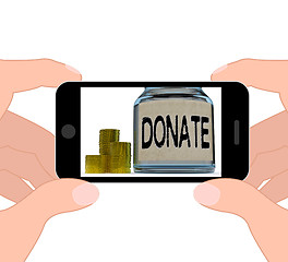 Image showing Donate Jar Displays Fundraising Charity And Contributions