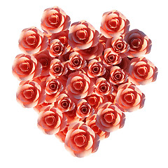 Image showing Heart Roses Means Valentine Day And Flora