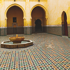 Image showing fountain in morocco africa old antique construction  mousque pal