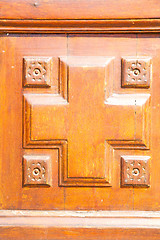 Image showing  of a brown old door in italy europe