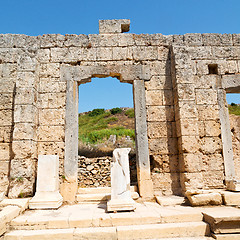 Image showing  in  perge old construction asia turkey the column  and the roma