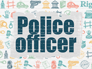 Image showing Law concept: Police Officer on wall background