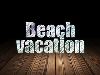 Image showing Travel concept: Beach Vacation in grunge dark room