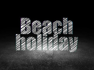 Image showing Tourism concept: Beach Holiday in grunge dark room