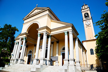 Image showing column old architecture in italy       and sunlight