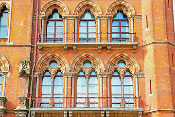 Image showing old wall architecture in london england windows and brick exteri