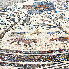 Image showing roof mosaic in the old city morocco africa and history travel