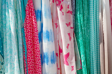 Image showing in  greece  accessory colorfull scarf and headscarf old 