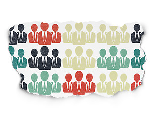 Image showing Law concept: Business People icons on Torn Paper background