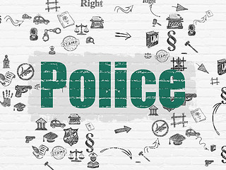 Image showing Law concept: Police on wall background