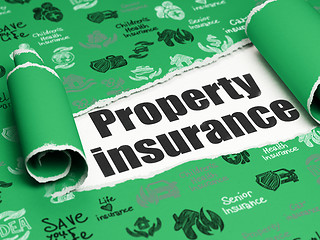 Image showing Insurance concept: black text Property Insurance under the piece of  torn paper