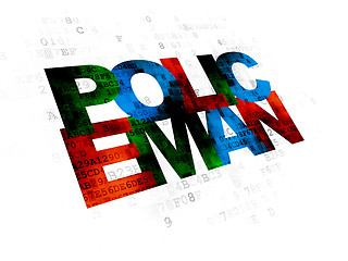 Image showing Law concept: Policeman on Digital background