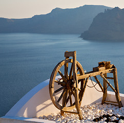 Image showing greece in santorini the old town near   mediterranean sea and sp