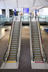 Image showing detail of an escalator in Hong Kong aeroport