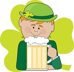 Image showing Leprechaun and Beer