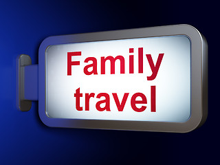 Image showing Travel concept: Family Travel on billboard background