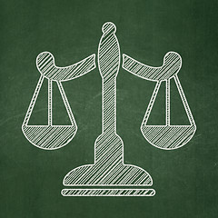 Image showing Law concept: Scales on chalkboard background