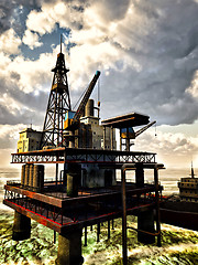 Image showing Oil rig at sea