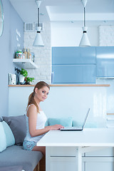 Image showing Woman Using Laptop
