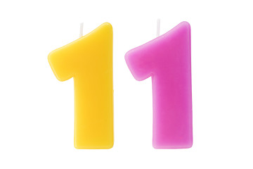 Image showing Eleventh birthday candles isolated 