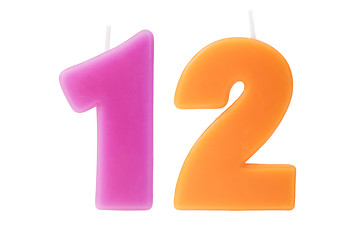 Image showing Twelfth birthday candles isolated 